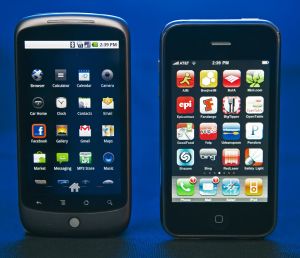 The Google Nexus One(L) smartphone with