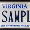 Sample Virginia Licence Plate Containing The Logo Of The Sons Of Confederate Veterans