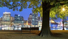 Baltimore skyline from Historic Federal Hill Park