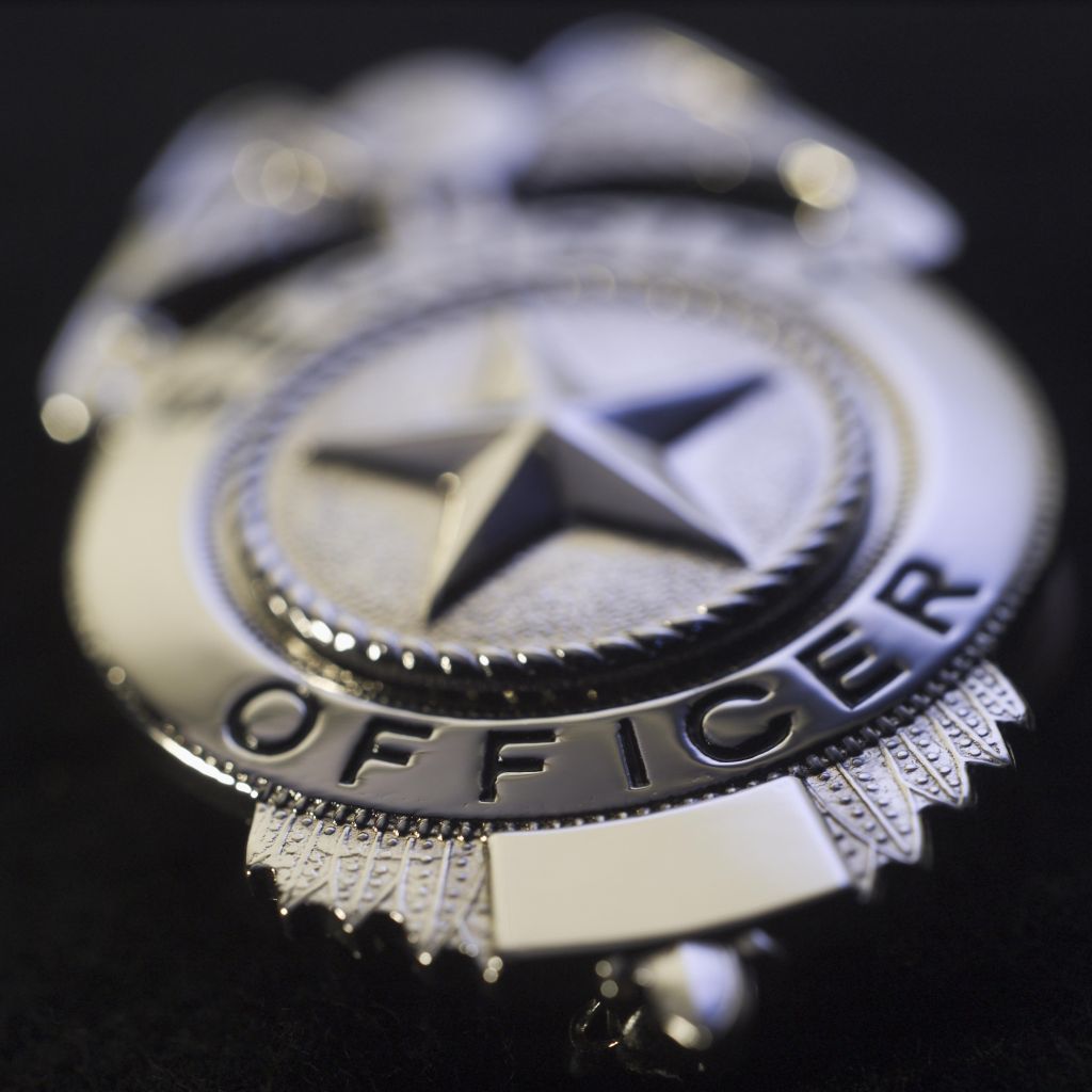 Police badge, close-up