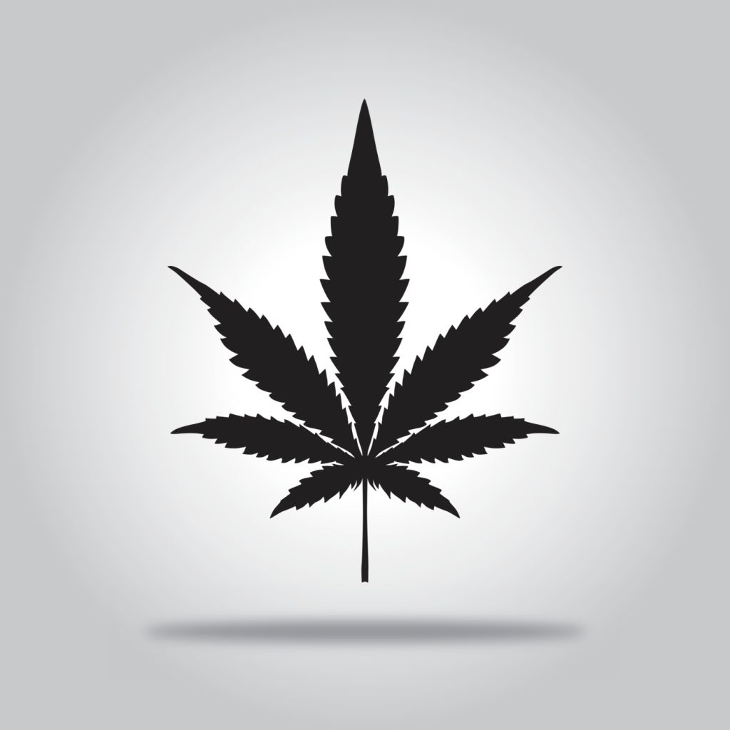 Black Marijuana Leaf icon