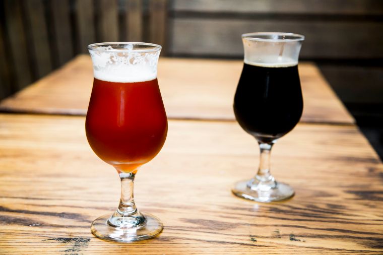 Glasses of beer at the Local Taphouse, East St Kilda, Melbourne, Victoria, Australia