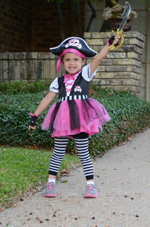 Young girl dressed up for Halloween.