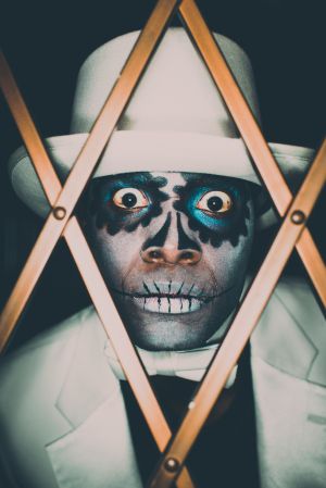 Voodoo Sugar Skull Spooky Man Portrait