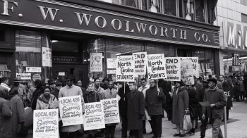 Protesters in Front Of Woolworth in Harlem