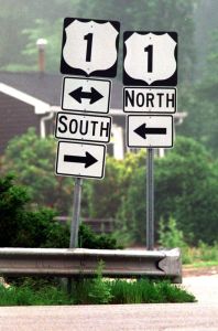 Contrasting Road Signs