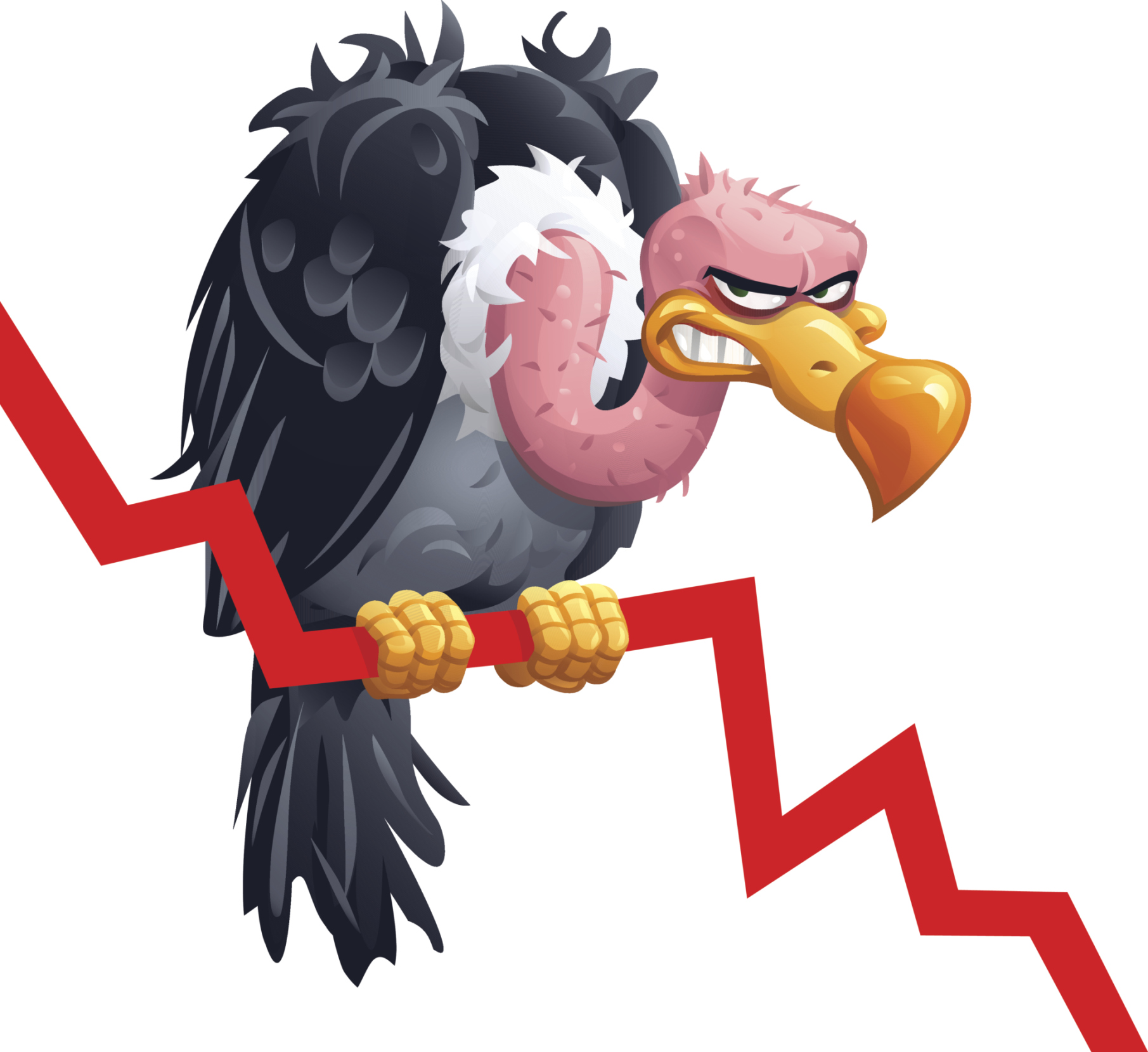 Vulture Sitting On A Falling Graph