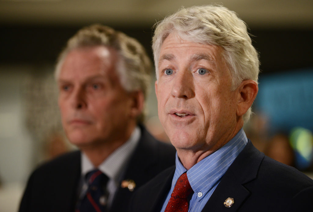 DULLES, VA - JANUARY 28: People, including Mark Rankin Herring