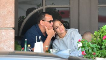 Jennifer Lopez and Alex Rodriguez out for lunch at Via Alloro Italian restaurant