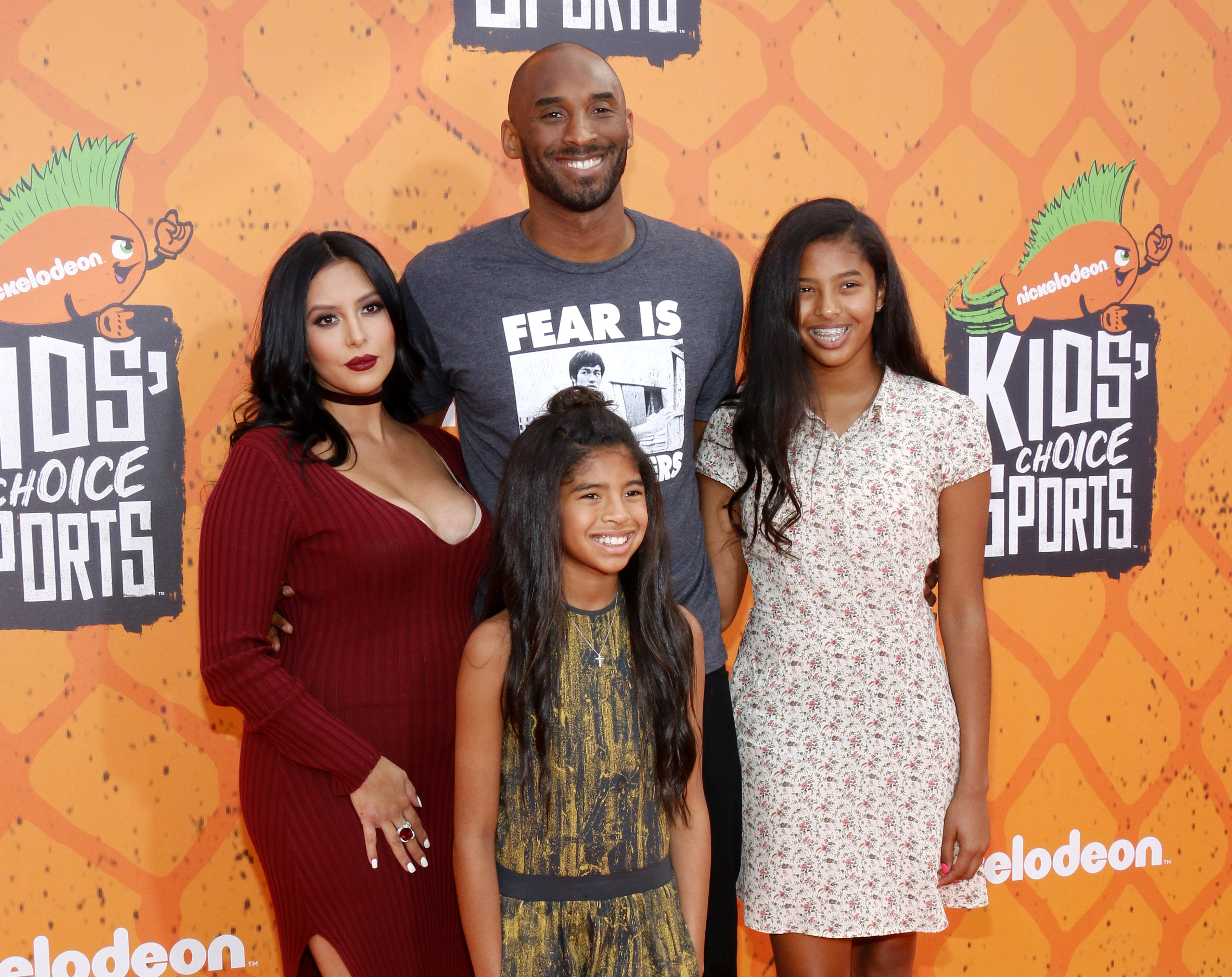 Kobe Bryant, Vanessa Bryant, Gianna Maria Onore Bryant and Natalia Diamante Bryant at the Nickelodeon Kids&apos; Choice Sports Awards 2016 held at the UCLA&apos;s Pauley Pavilion in Westwood, USA on July 14, 2016.