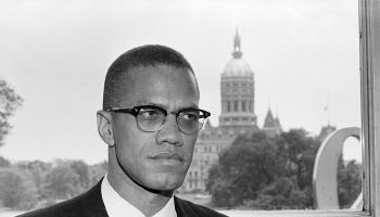 Malcolm X in Front Of Connecticut Capitol Building