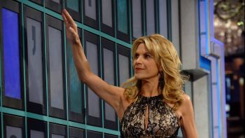 Vanna White, who has been turning letters on the Wheel of Fortune for 30 years, in action in Las Vegas, NV.