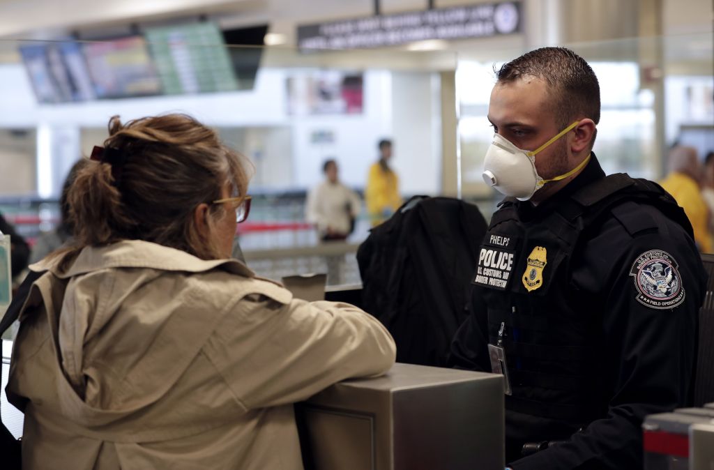 US Customs and Border Protection Officers Wear Coronavirus Protection Equipment