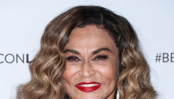 Businesswoman Tina Knowles-Lawson arrives at the Beautycon Festival Los Angeles 2019 - Day 1 held at the Los Angeles Convention Center on August 10, 2019 in Los Angeles, California, United States.