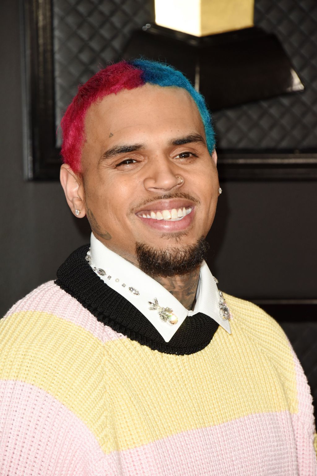 Chris Brown arrives at the 62nd Annual GRAMMY Awards at Staples Center on January 26, 2020 in Los Angeles, California