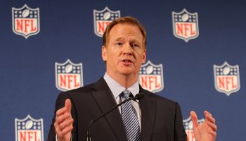 NFL Commissioner Roger Goodell holds a press conference to discuss the Ray Rice incident