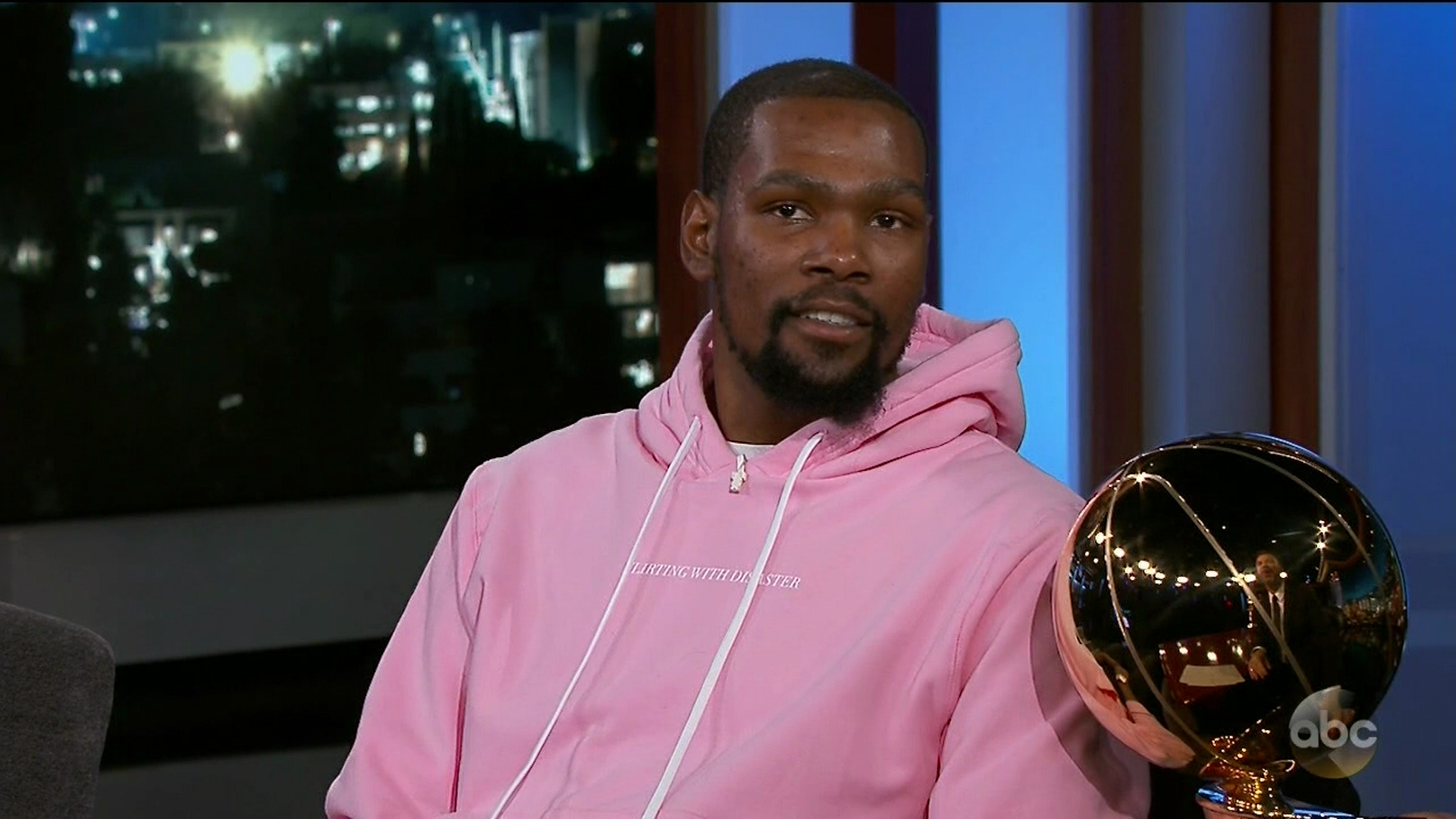 Kevin Durant during an appearance on ABC's Jimmy Kimmel Live!'