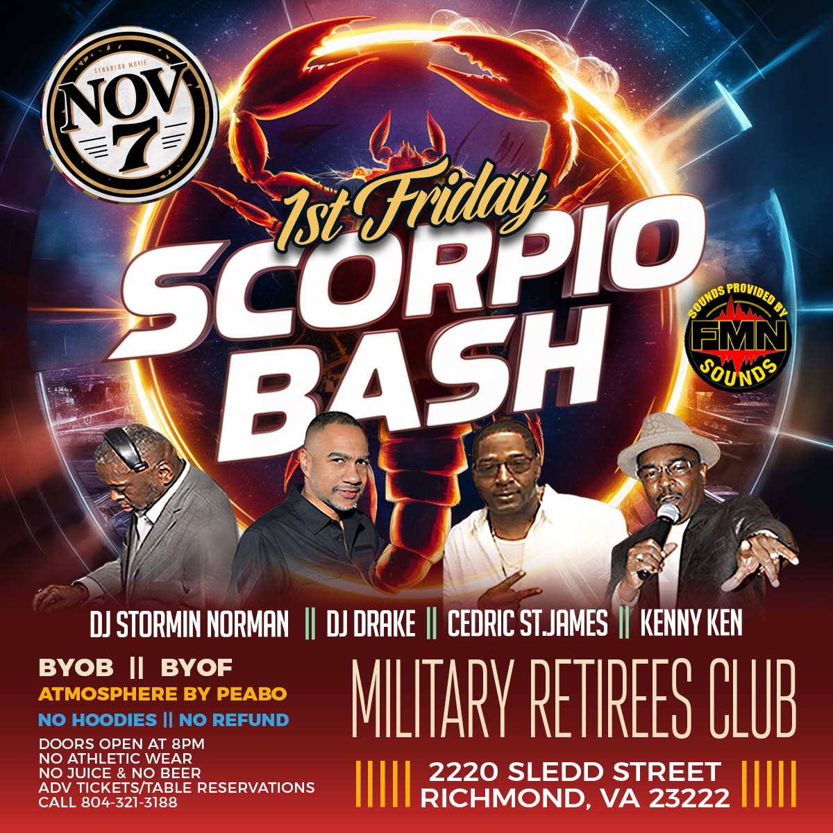 1st Friday Scorpio Bash