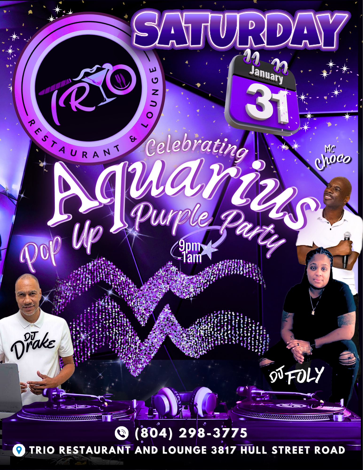 Aquarius Pop Up Purple Party