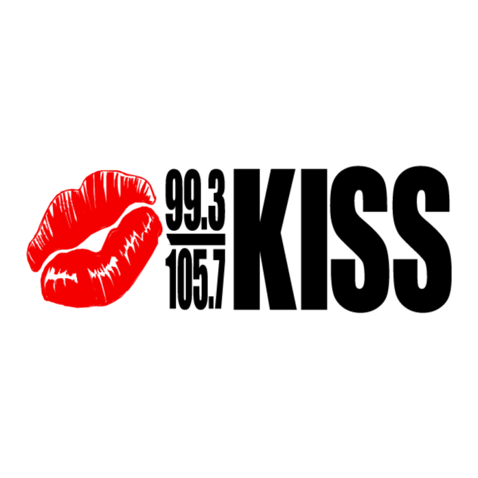 99.3-105.7 Kiss FM logo