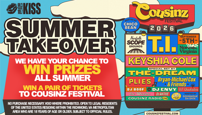 Summer takeover festival poster featuring Keyshia Cole, The-Dream, and DJ Envy performing at the Cousinz Festival on September 5th, 2026.