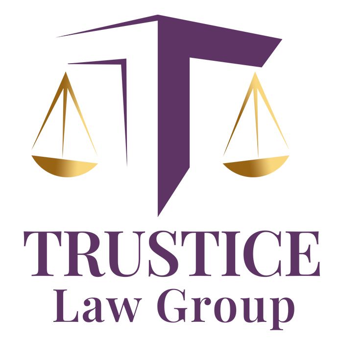 Scales of justice icon with text "TRUSTICE Law Group